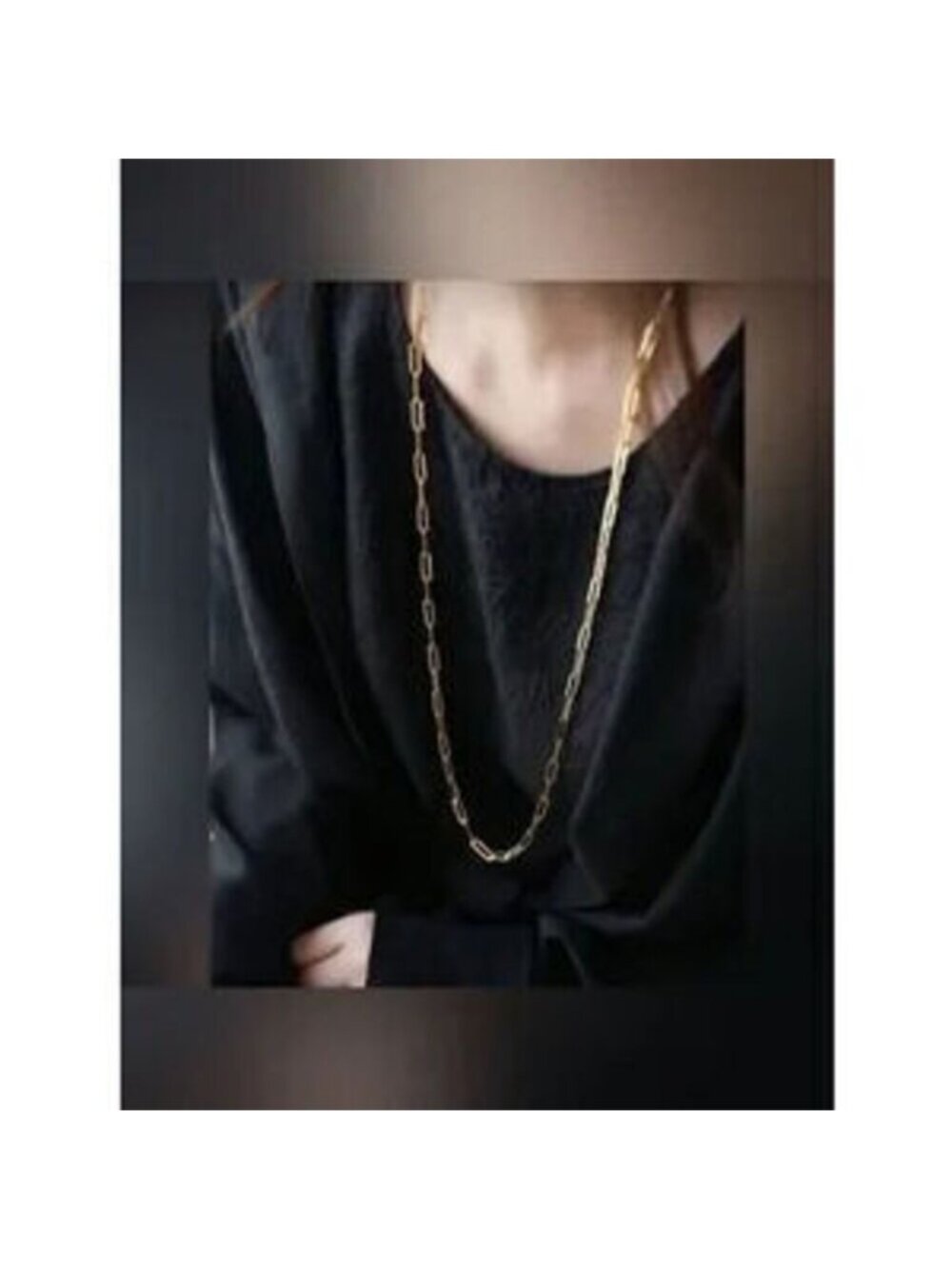 Gold Stainless Steel Long Paperclip Chain Necklace Dainty